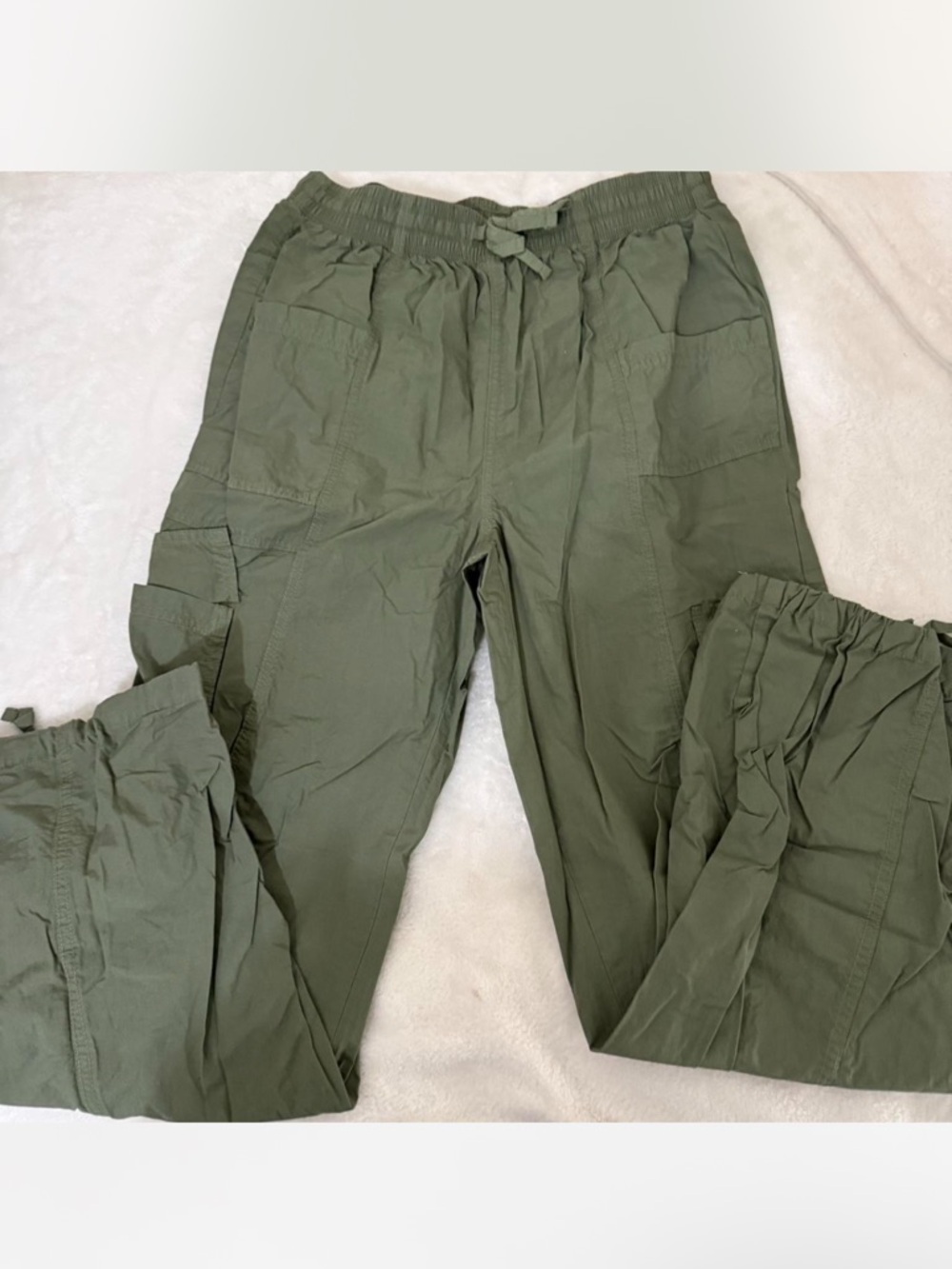 aerie Olive Green Smocked Waist Cargo Pants